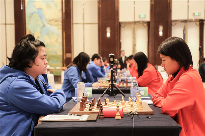 2023年“金融创新杯”中国国际象棋甲级联赛总决赛比赛现场。胡忠摄