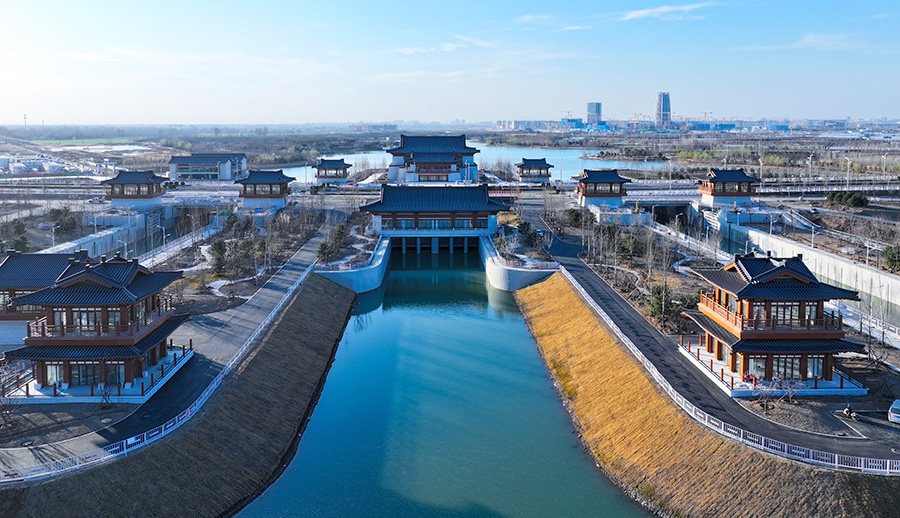 图为雄安南河枢纽工程。齐鑫摄