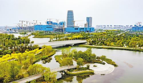 5月8日航拍的雄安新区启动区一角。 本报记者刘光昱摄