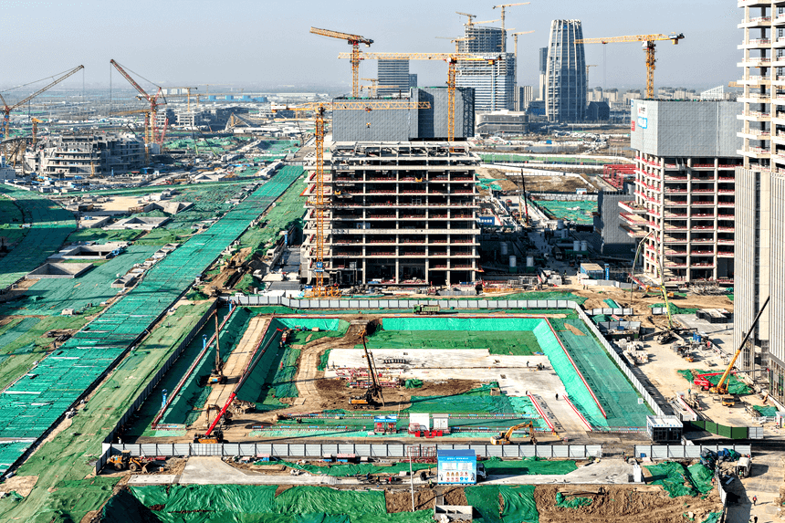 近日拍摄的建行雄安项目建设现场。胡忠摄