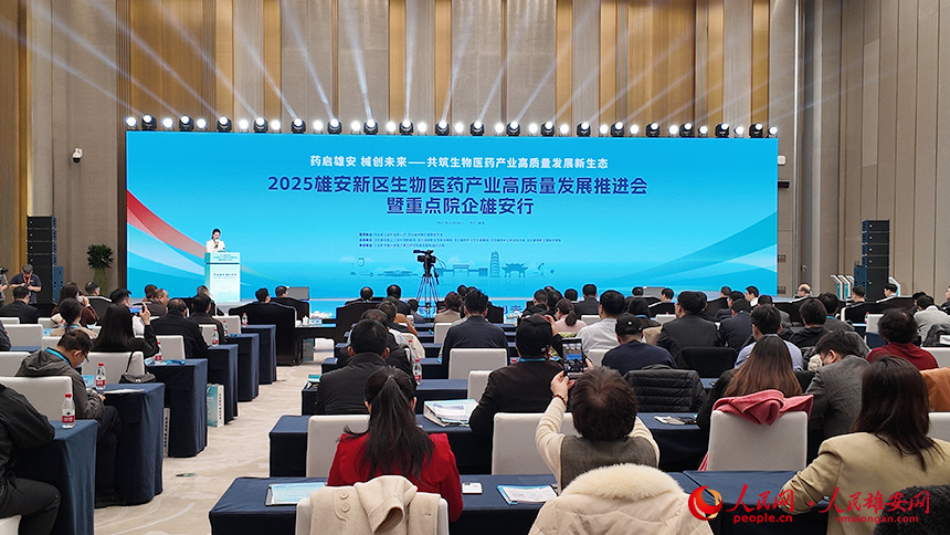 雄安新区生物医药产业高质量发展推进会现场。人民网记者 王红摄