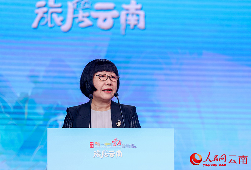 人民网党委委员、副总裁唐维红致辞。人民网记者 虎遵会摄