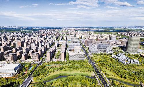 近日拍摄的雄安新区容东片区。作为雄安新区首个集中建成区，容东片区承载着回迁群众的“安居梦”。本报记者 刘光昱摄